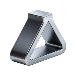 Metal Triangle Icon - Premium 3D Geometric Symbol