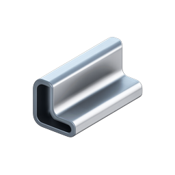 Metal Tube Section Icon - Industrial Steel Profile 3D Render