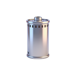 Metallic Battery Icon - Polished Chrome 3D Render