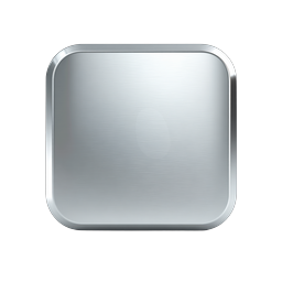 Realistic Metallic Silver Button Icon - 3D UI Element