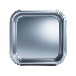 Metallic Chrome Button Icon - Premium 3D UI Element