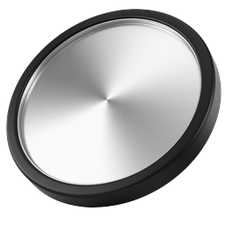 Realistic Metallic Button Icon | 3D Silver Chrome UI Element