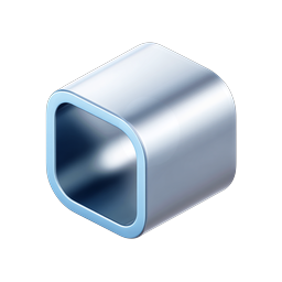 Metallic Chrome Cube Frame Icon | 3D Premium Design