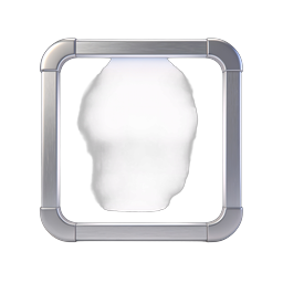 Metallic 3D Frame Icon - Chrome UI Element