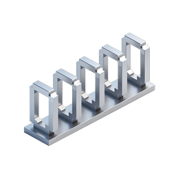 Icona 3D Isometrica a fila di telai metallici | Design Rack Server
