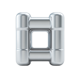 Metallic Chrome Letter H Icon - 3D Rendered