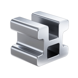 Metallic 3D Letter H Icon - Chrome Typography
