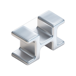 Metallic Chrome H Letter Isometric 3D Icon Design