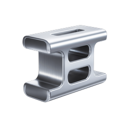 Metallic Chrome Letter H Icon - Realistic 3D Typography