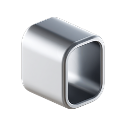Metallic Hollow Cube 3D Icon - Premium Silver Design