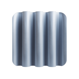 Metallic Rippled Panel 3D Realistic Icon