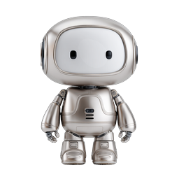 Friendly Metallic Robot Character 3D Icon