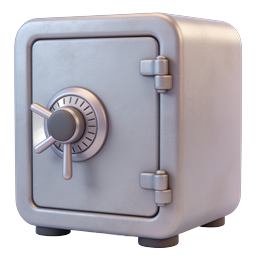 Metallic Safe Vault Icon 3D Rendered Security Symbol
