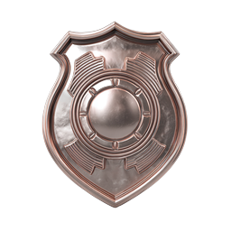 Metallic Copper Shield Icon | Premium Protection Symbol