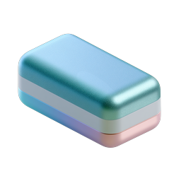 Luxury Metallic Soap Bar 3D Icon | Iridescent Teal & Rose Gold