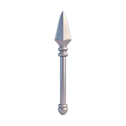Metallic Spear 3D Icon - Realistic Silver Weapon