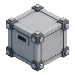 Isometric Metallic Vault Box Icon | Secure Storage Symbol