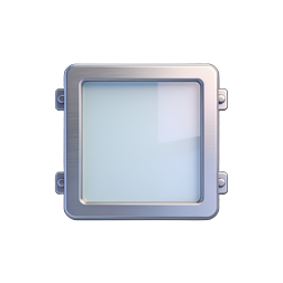 Metallic View Panel Icon | Industrial Steel Window