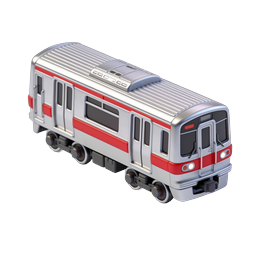 地下鉄アイコン - 3D シルバー輸送車両