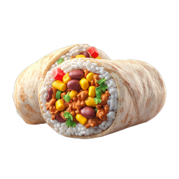 Realistic Mexican Burrito Icon - 3D Food Illustration