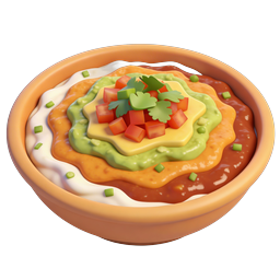 Mexican Layered Dip Bowl 3D Icon - Authentic Cuisine