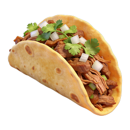 Delicious Mexican Taco Icon - 3D Realistic Food Illustration