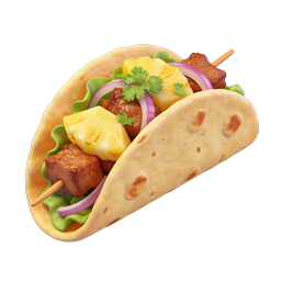3D Mexican Taco Icon - Realistic Food Illustration