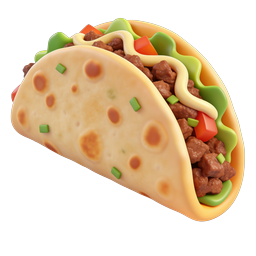 3D Mexican Taco Icon - Delicious Food Illustration