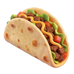 Icono de taco mexicano – ilustración de alimento 3D para restaurantes