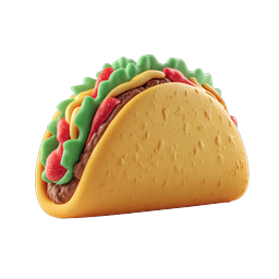 Mexican Taco Icon - 3D Rendered Food Illustration