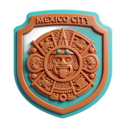 Mexico City Aztec Calendar Emblem Icon