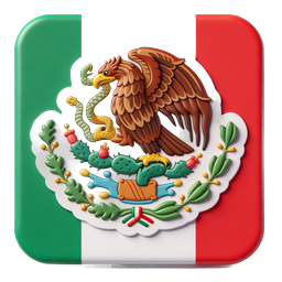 Mexico Flag 3D Icon - National Coat of Arms Design