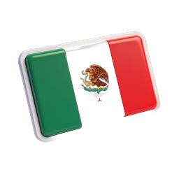 Mexico Flag 3D Icon - Glossy National Symbol