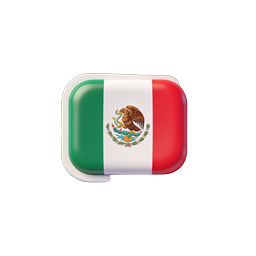 Mexico Flag Icon - 3D Glossy Country Emblem