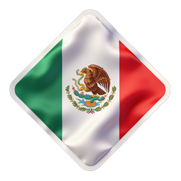 Mexico Flag Icon - 3D Glossy App Button Design