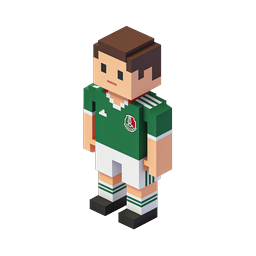 Mexico Football Player Voxel Icon - 3D Soccer Avatar