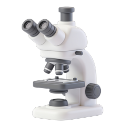 3D Microscope Icon - Laboratory Science Equipment