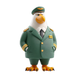 Military Eagle Officer 3D Character Icon