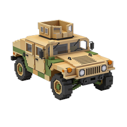Military Humvee Voxel 3D Icon - Tactical Vehicle