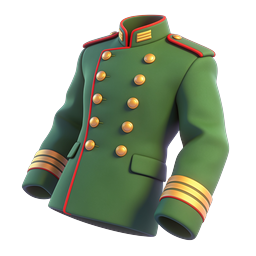 Military Officer Dress Jacket 3D Icon - Green Tunic