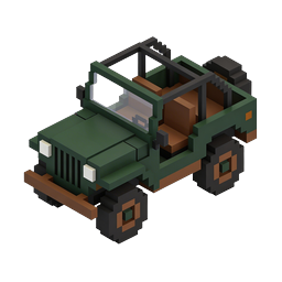 ミリタリージープ Voxel アイコン - アイソメトリック 3D オフロード車