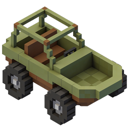 Military Jeep Voxel Isometric Vehicle Icon