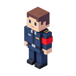 Military Officer Isometric Voxel Character Icon