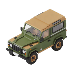 Military Off-Road Vehicle Isometric Pixel Art Icon
