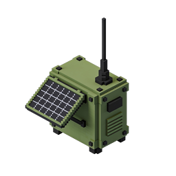 Military Field Radio Pixel Art Icon - Isometric Tactical Comms