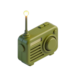 Military Radio Icon - 3D Vintage Communication Device