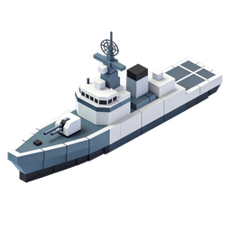 Stylized Military Ship Icon for Transport Applications