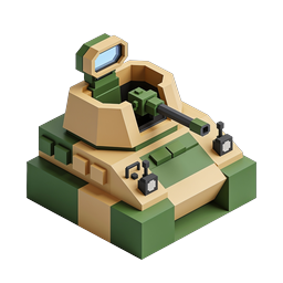 Isometric Military Tank Icon | 3D Armored Vehicle