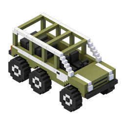 Military Truck Isometric Voxel Icon - 3D Block Art