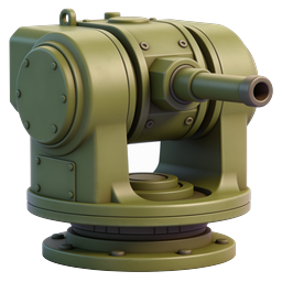 Military Turret Cannon 3D Icon - Defense & Warfare